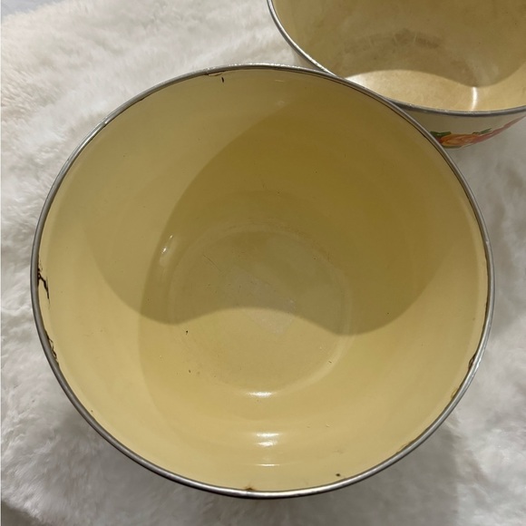 Floral Enamel Large Vintage Mixing Bowl Set Roses Floral Flower Cottagecore - Picture 9 of 13